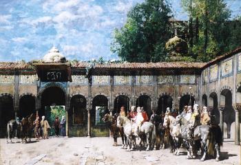 Alberto Pasini : Circassian Knights Waiting for Their Leader